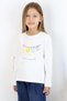 Girl's Long Sleeve T-Shirt with Colorful Lettering and Floral Print, Ages 3-8, Ecru