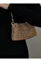 Champagne Bead Bag - Evening Dress Bag - Invitation Bag - Shoulder Bag - Evening Bag 20X13Cm - 2