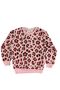 Girls Two Yarn Cotton Raster Pink Black Leopard Pattern Long Sleeve Pajamas Set - 2