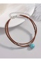 Suede Anklet - Single Turquoise Stone Detailed - 3