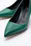 Woman's pointed toe stiletto in grass green skin - 3