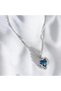 Your Name Stainless Steel Silver Crystal Purple Zircon Stone Heart of the Ocean Glittering Love Heart Necklace - 3