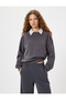Basic Oversize Sweatshirt Crew Neck Long Sleeve Ribbed Embossed