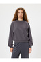Basic Oversize Sweatshirt Crew Neck Long Sleeve Ribbed Embossed - 3