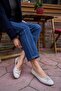 Beige Women's Flat Sole Buckle Ballerinas - 3