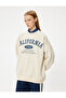 Oversize Sweatshirt College Printed Long Sleeve Crew Neck Ribbed - 3