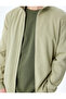 Regular Fit Cotton Blend Raster Long Sleeve Basic Zip-Up Sweatshirt - 5