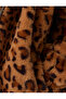 Plush Coat with Leopard Pattern, Zipper, Stand Collar and Pockets - 6