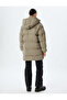 Hooded Long Inflatable Coat Water Repellent with Pockets and Zipper - 4
