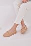 Beige Women's Chain Detailed Ballerinas - 5