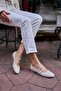 Beige Women's Double Belted Ballerinas