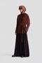 Red Brown Draped Blouse - Necklace Detail, 24K3614 - 3