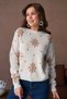 Women's Christmas Themed Soft Textured Long Sleeve Oversize Knitwear Sweater