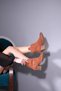 Western Series Metal Detail Tan Suede Women's Cowboy Boots - 5