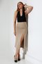 Women's Front Slit Skirt Lycra Midi Length / Women's Midi Length Skirt With Front Slit Lycra - 6