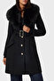 معطف Loreta ذو قصة عادية وقابل للفصل من القطيفة مع حزام 4BGL 041799 Z COAT