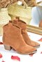 Western Series Metal Detail Tan Suede Women's Cowboy Boots - 6