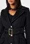 معطف Loreta ذو قصة عادية وقابل للفصل من القطيفة مع حزام 4BGL 041799 Z COAT - 4