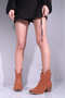 Western Series Metal Detail Tan Suede Women's Cowboy Boots