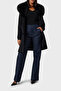 معطف Loreta ذو قصة عادية وقابل للفصل من القطيفة مع حزام 4BGL 041799 Z COAT - 3