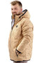 Mode XL Men's Large Size Inflatable Coat with Pockets and Zipper Cold-Proof U24600 Milky Coffee - 2