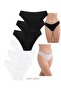 6 Pack Cotton Stretchy Panties / (3 Pcs Black 3 Pcs White)