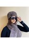 New Year's New Year's Gift Furry Plush Heart Hat and Scarf Set - Winter Faux Fur - 3