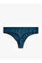 Thong Panties Cotton Basic Thick Ribbed Printed - 2