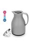 Vacuum Insulated Flask, 1000 ml, Modern Dallah, Stainless Steel Lid Grey