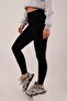 Knitted Black Steel Leggings with Thick Belt - 3