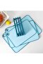 3-Piece Chopping Boards 41x28 cm. 36x24 cm. 31x20 cm With Holder Blue Plastic+ TPR - 5