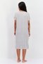Women Heather Short Sleeves Sleepwear Dress, Gray - 2