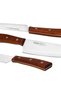 6-Piece Stainless Steel Knife Set w/ Wooden Block, Chef Knife, Bread Knife (Dark Brown) - 6