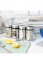 4-piece Spice Jar With Stand Holder, Stainless Steel Spice Jar Shelf, 3-types Pouring Option Lid - 3