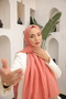شال بنمط G باللون المرجاني - 5