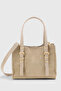 Women's Cream Suede Shoulder Strap Tote Bag 267 - 2