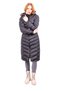 Black Fur Hooded Long Inflatable Women's Coat 3409 - 3