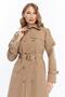 Lined Cotton Women's Trench Coat-cap - 2