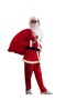 Velvet Santa Claus Costume Christmas Beard Hat Bag Furry Luxury Outfit for Adult - 3
