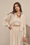 Beige Short Linen Shirt - 5
