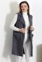 Italian Dark Gray Sleeveless Closure-Free Double Pocket Fur Casual Suede Woven Vest - 2