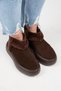 (Azura Mini) Women's Genuine Leather Brown Boots with Fur Inside and Fur Strips - 2