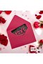 Gift Note Card Set with Colorful Love Text Pattern - 2 Envelopes, 1 Cat - 6