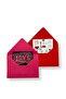 Gift Note Card Set with Colorful Love Text Pattern - 2 Envelopes, 1 Cat - 8