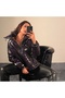 Büşra Ayhan Black Shiny Coat/Raincoat - 5