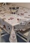 قماش زيتي من الألياف PVC - مفرش طاولة منقوش قابل للمسح (بني) - 2