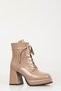 Women's Heeled Platform Lace-Up Boots Mink - 2