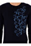 Navy Blue Slim Fit Crew-Neck Wool Knit Sweater 50291586-VR033 - 6