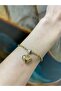 Zircon Stone Heart Charmli Steel Twist Bracelet - 6