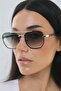 Hurtaw Gold Green Gradient Sunglasses - 3